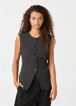 Fabia structure waistcoat Dark Grey Neo Noir 